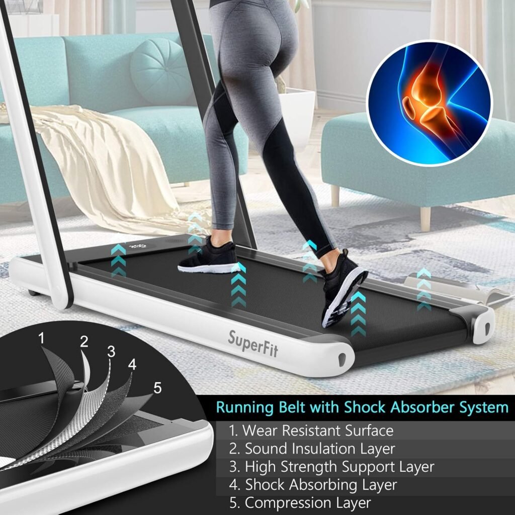 SuperFit home treadmill with shock absorbing belt